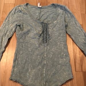 Free People teal long sleeve top